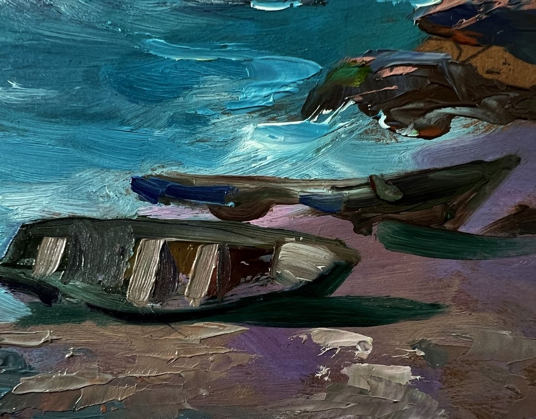 Oil painting Boats on the seashore Yuriy Suprunchuk - 5