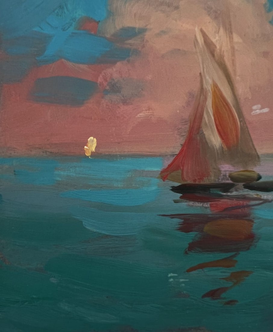 Oil painting Sunset at sea with ships Yuriy Suprunchuk - 7