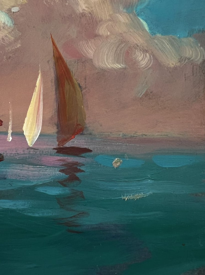 Oil painting Sunset at sea with ships Yuriy Suprunchuk - 9