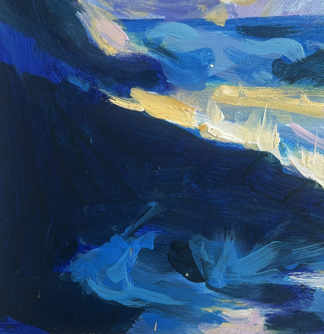 Acrylic painting Sun rays through the clouds Mykhailo Patskan - 7