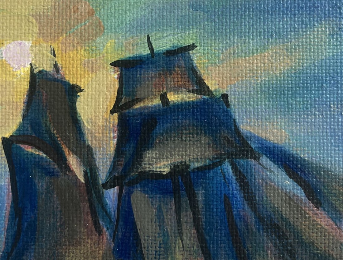 Acrylic painting A ship on the sea waves Mykhailo Patskan - 5