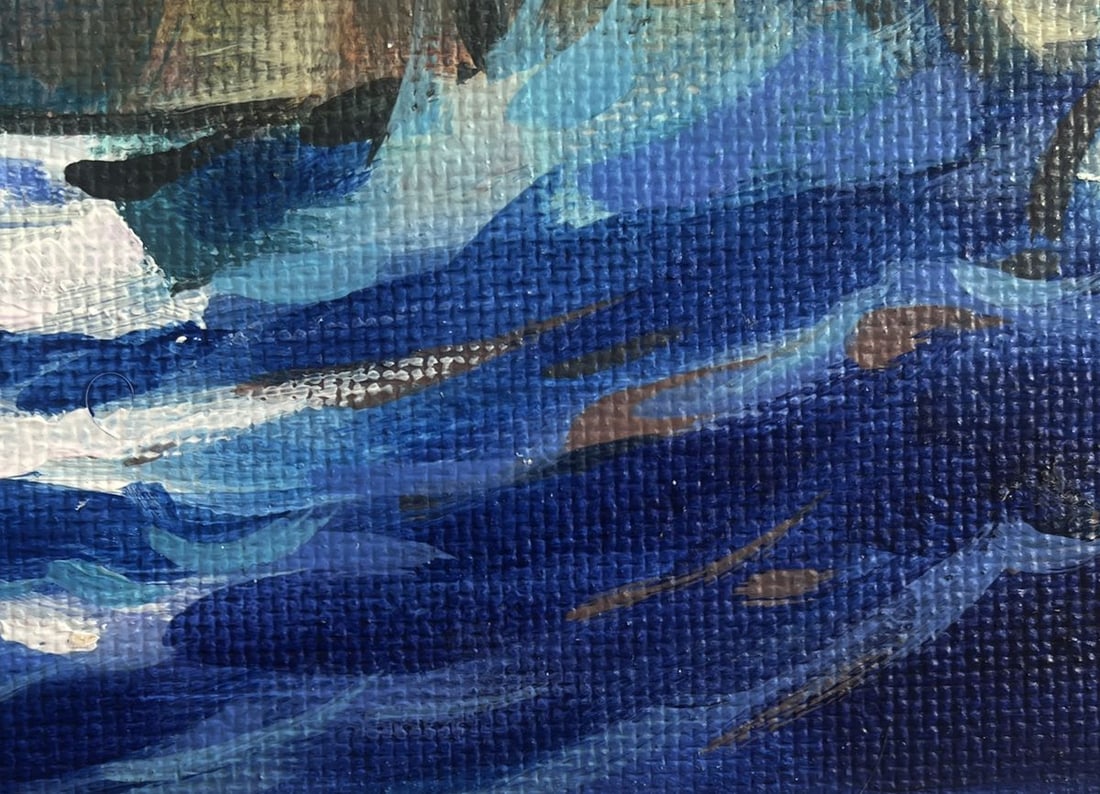 Acrylic painting A ship on the sea waves Mykhailo Patskan - 8