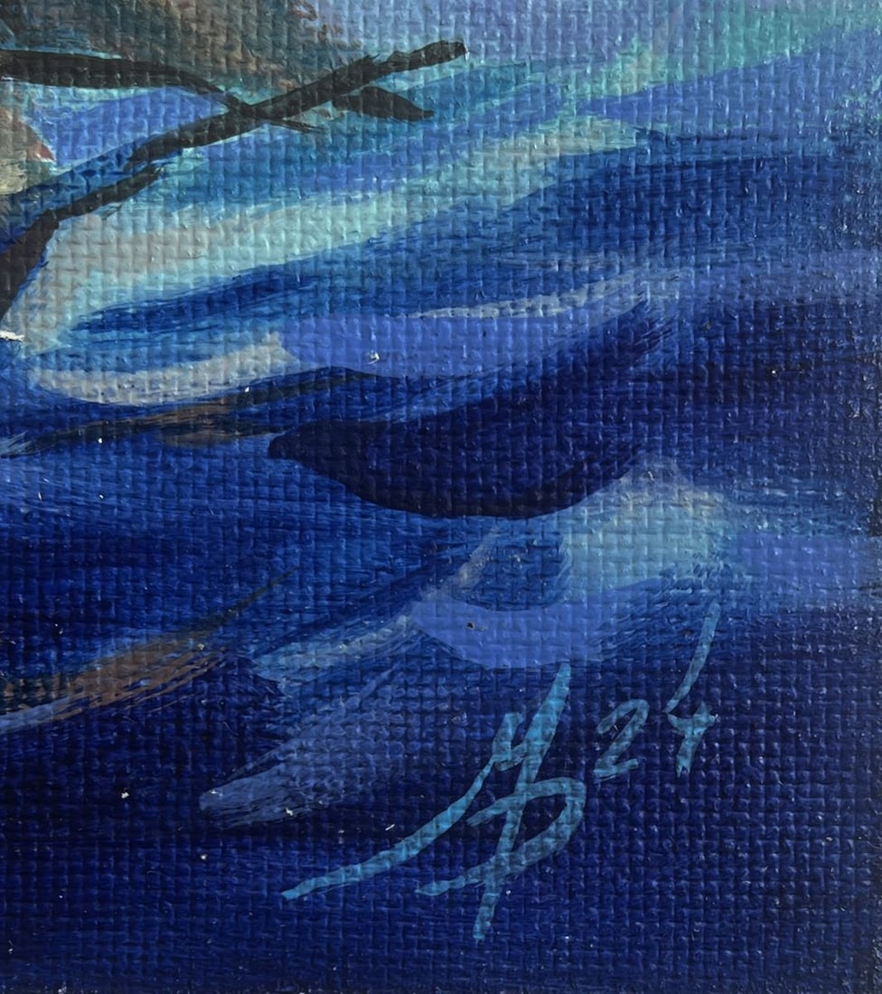 Acrylic painting A ship on the sea waves Mykhailo Patskan - 9