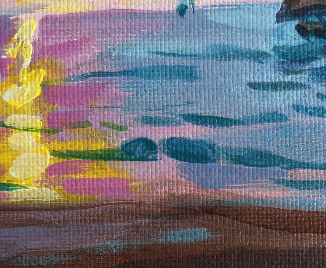 Acrylic painting Sea sunset on ships Mykhailo Patskan - 8