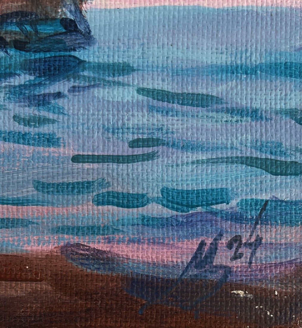 Acrylic painting Sea sunset on ships Mykhailo Patskan - 9