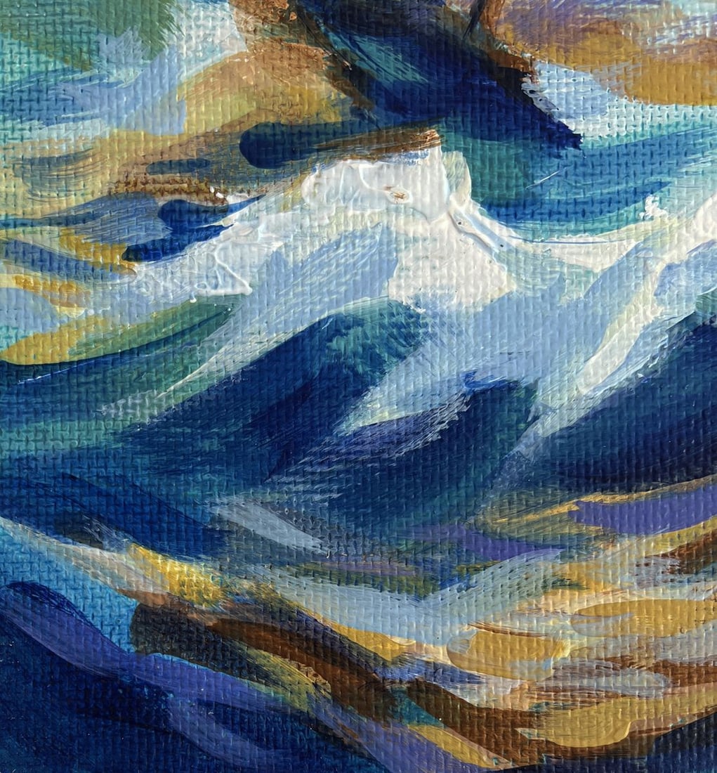 Acrylic painting Sailboat in a stormy sea Mykhailo Patskan - 7