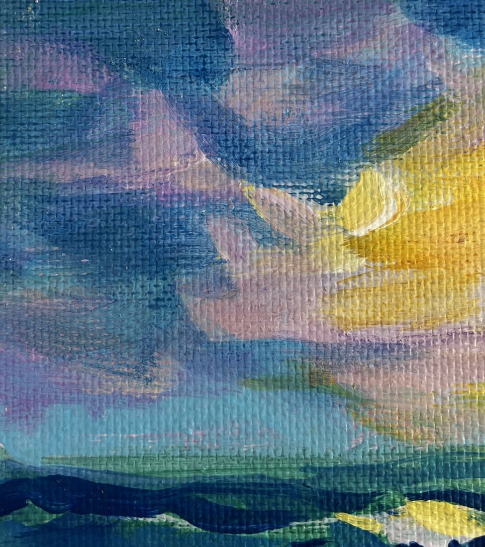 Acrylic painting Admire the sunset at sea Mykhailo Patskan - 6