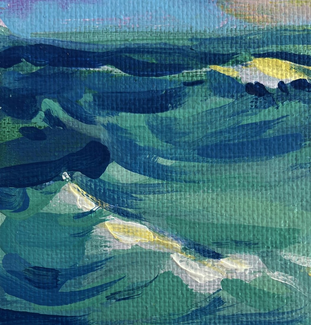 Acrylic painting Admire the sunset at sea Mykhailo Patskan - 7