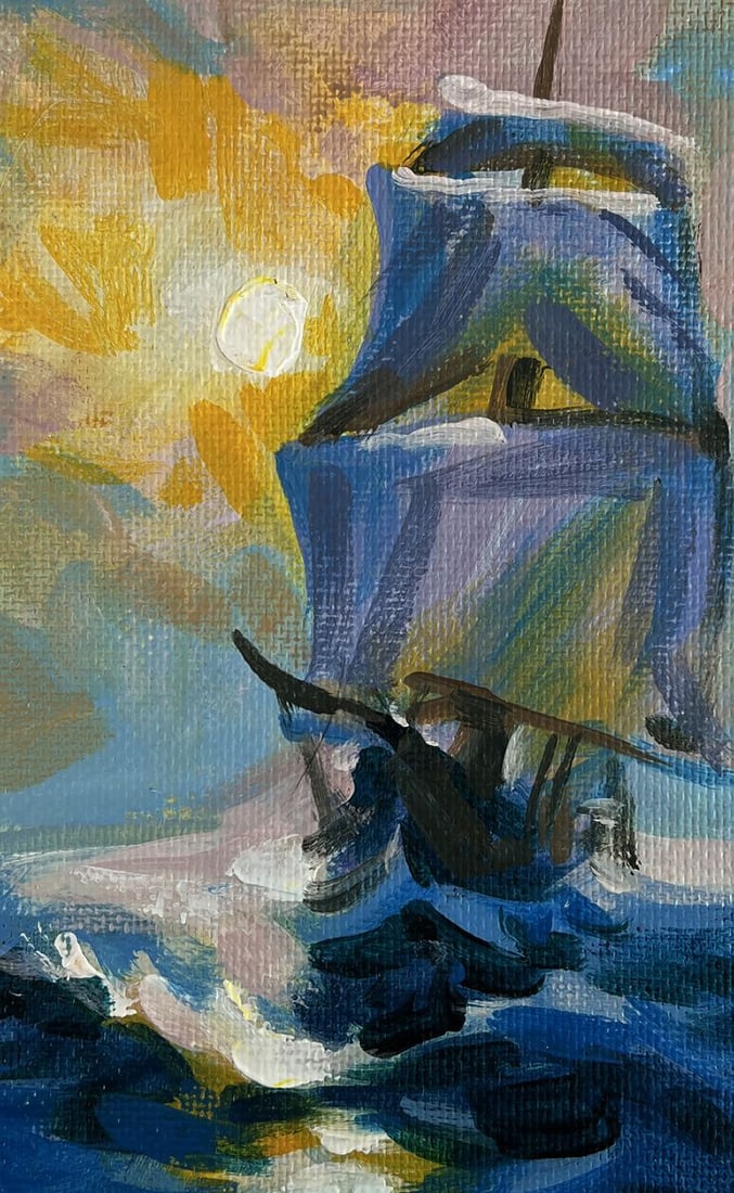 Acrylic painting Sunset Journey Mykhailo Patskan - 8