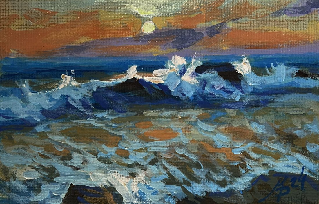 Acrylic painting Harmony of the movement of waves Mykhailo Patskan - 3