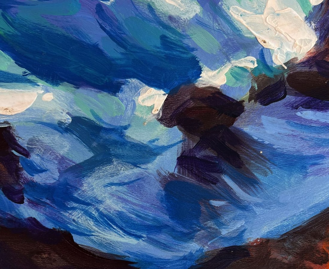 Acrylic painting Waves crash against the rocks Mykhailo Patskan - 7