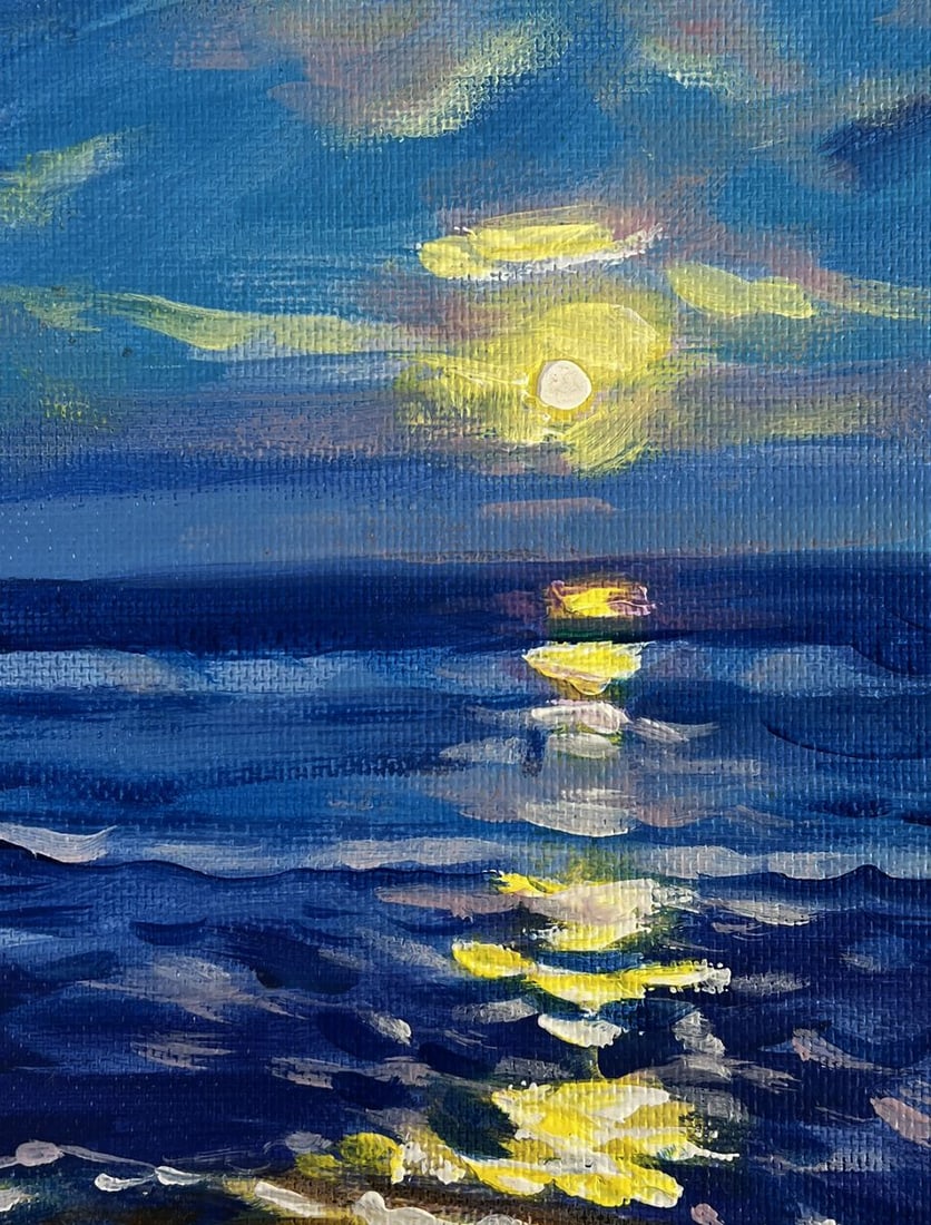 Acrylic painting Reflection of the sun in the sea Mykhailo Patskan - 8