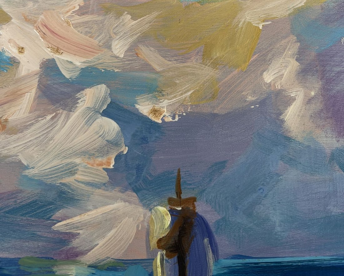 Acrylic painting Like an angel in the sea Mykhailo Patskan - 5