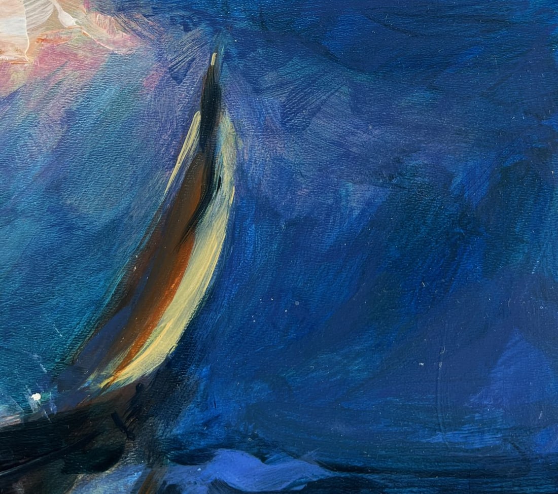 Acrylic painting Fighting the waves Mykhailo Patskan - 4