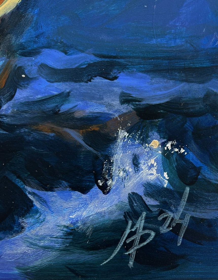 Acrylic painting Fighting the waves Mykhailo Patskan - 9