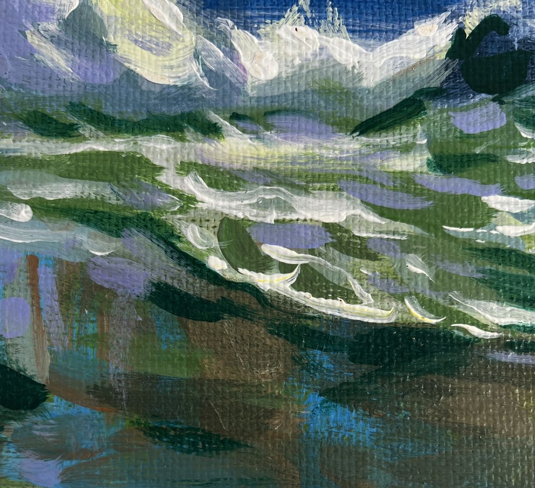 Acrylic painting Foamy surf and cold rocks Mykhailo Patskan - 8