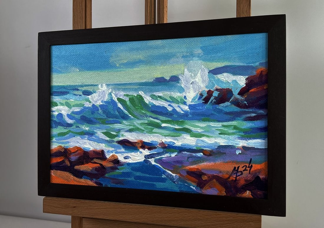 Acrylic painting The sound of sea waves Mykhailo Patskan - 2
