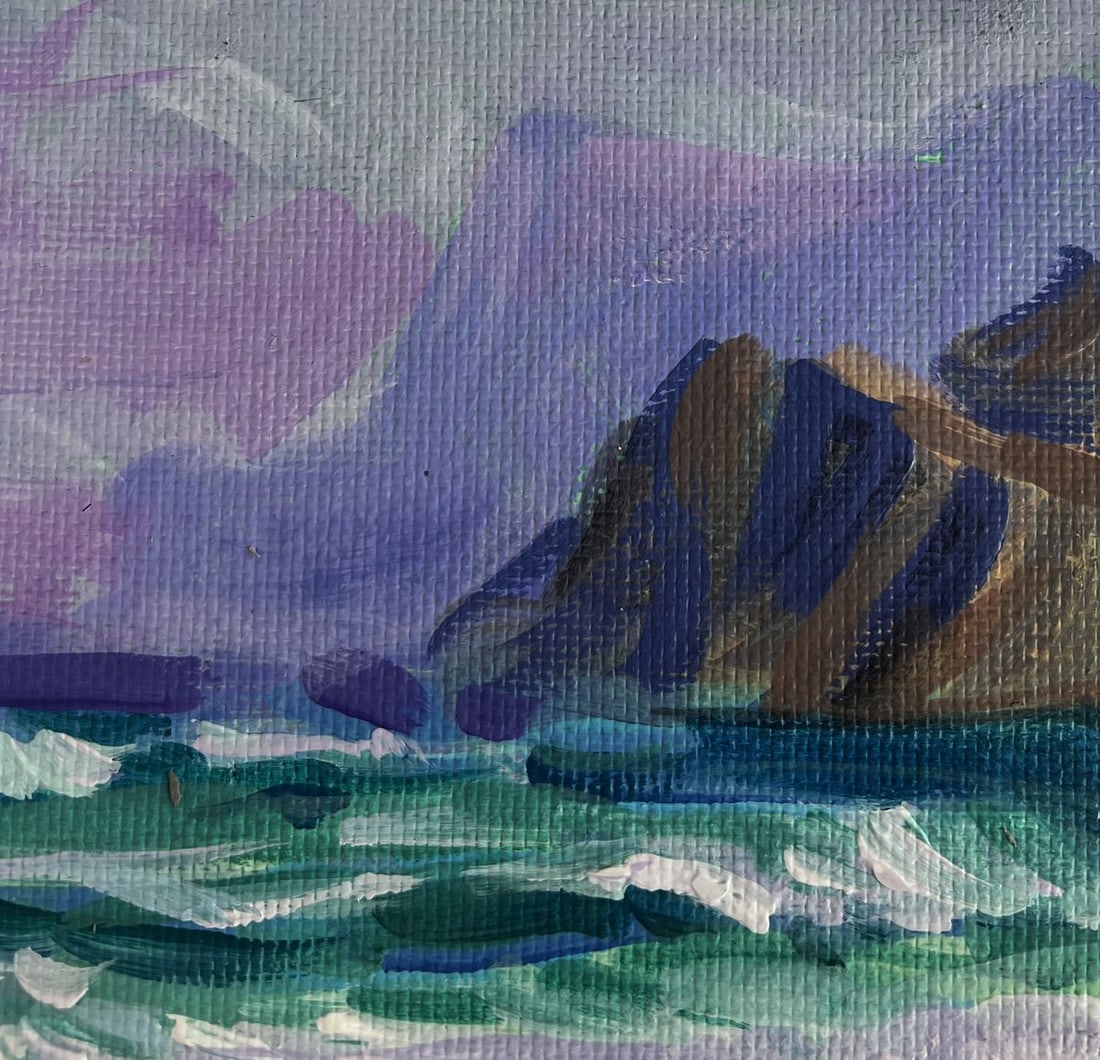 Acrylic painting Sailboat near the shore Mykhailo Patskan - 4