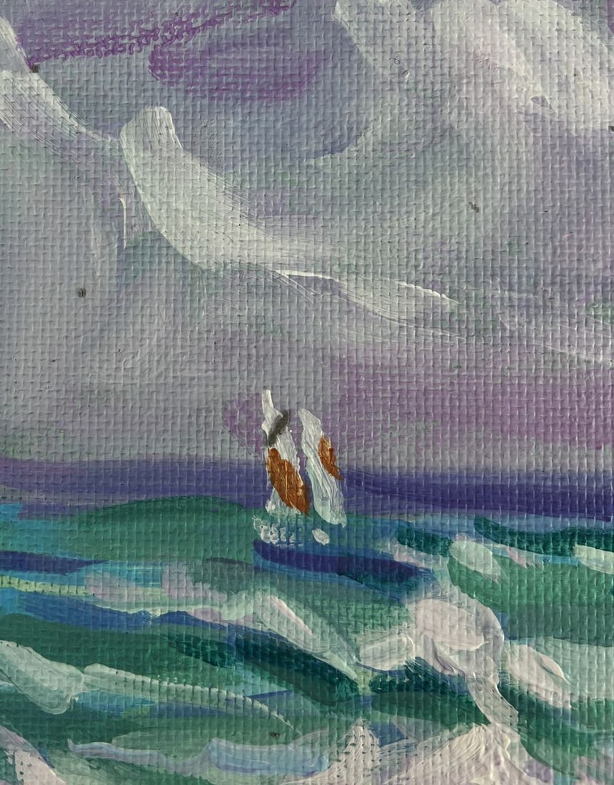 Acrylic painting Sailboat near the shore Mykhailo Patskan - 6