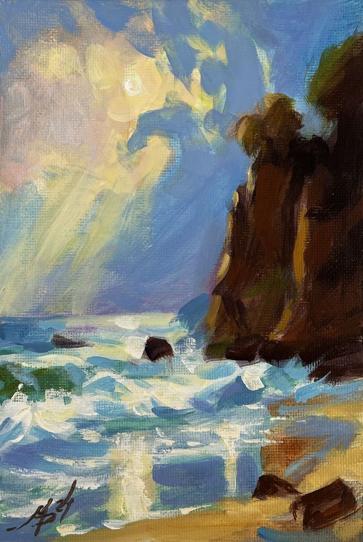 Acrylic painting Summer seashore Mykhailo Patskan - 3