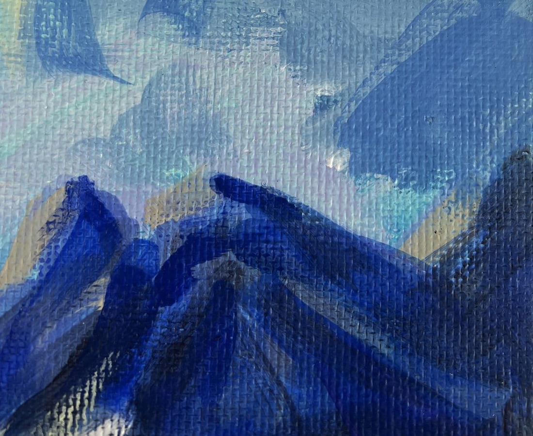 Acrylic painting Raging waves at sunset Mykhailo Patskan - 4