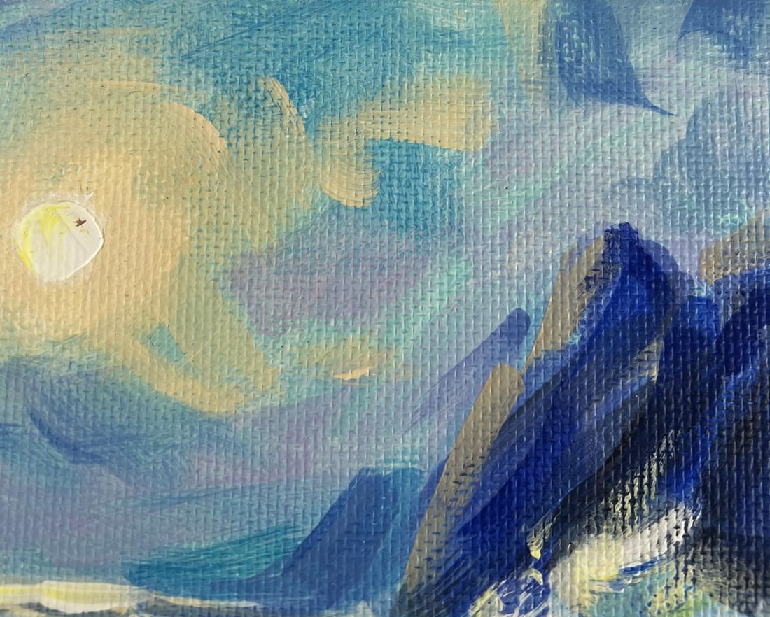Acrylic painting Raging waves at sunset Mykhailo Patskan - 5