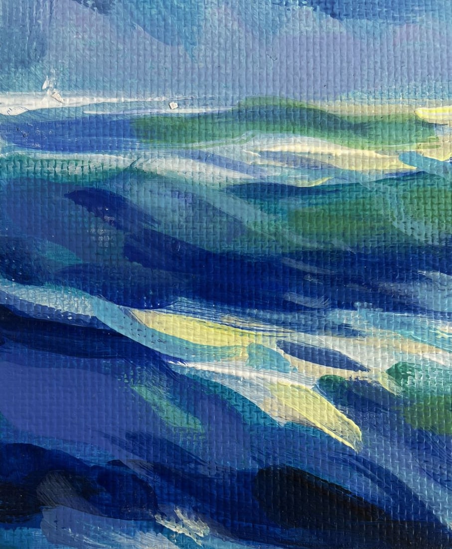 Acrylic painting Raging waves at sunset Mykhailo Patskan - 7