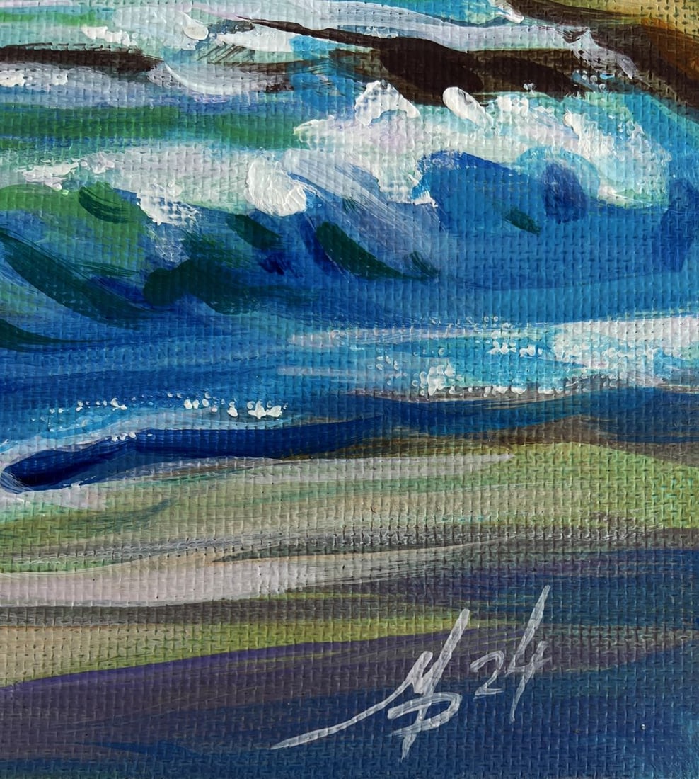 Acrylic painting Sea waves on the shore Mykhailo Patskan - 9