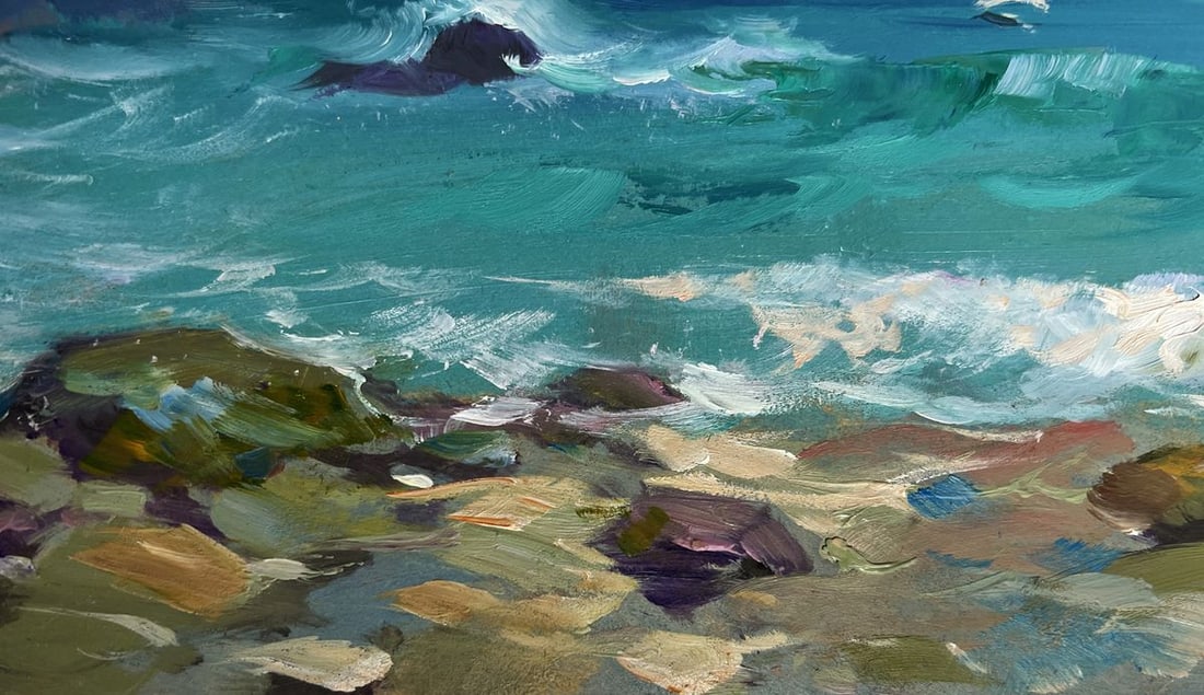 Oil painting Seagulls flying over the sea Yuriy Suprunchuk - 8