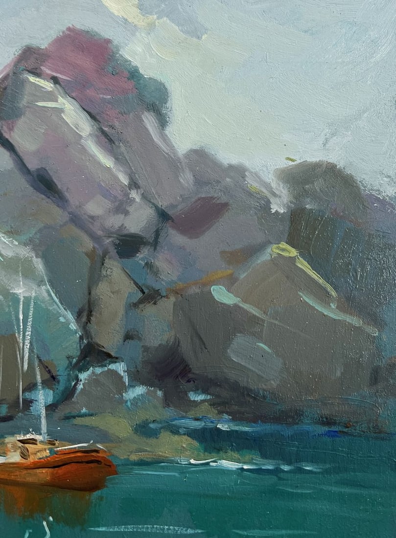 Oil painting The sea washes the mountains Yuriy Suprunchuk - 4