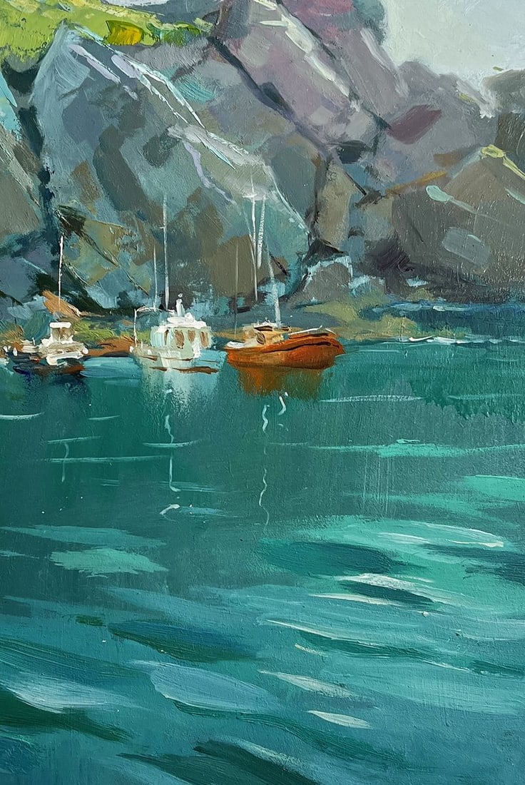 Oil painting The sea washes the mountains Yuriy Suprunchuk - 8