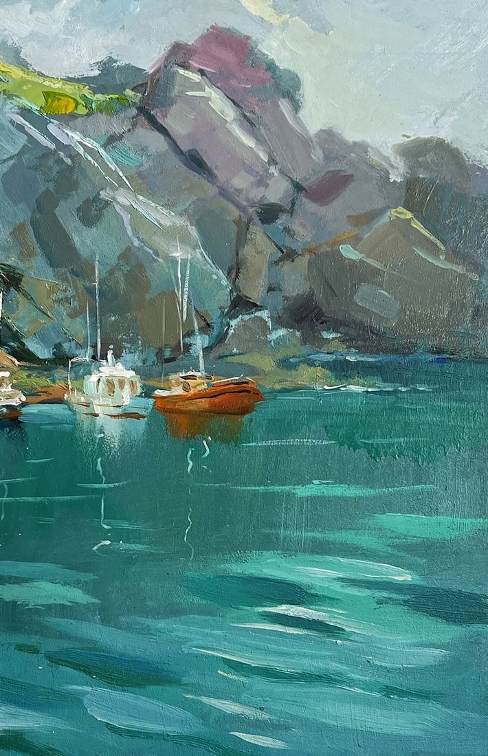 Oil painting The sea washes the mountains Yuriy Suprunchuk - 9