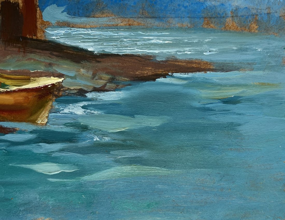 Oil painting City boats by the sea Yuriy Suprunchuk - 7