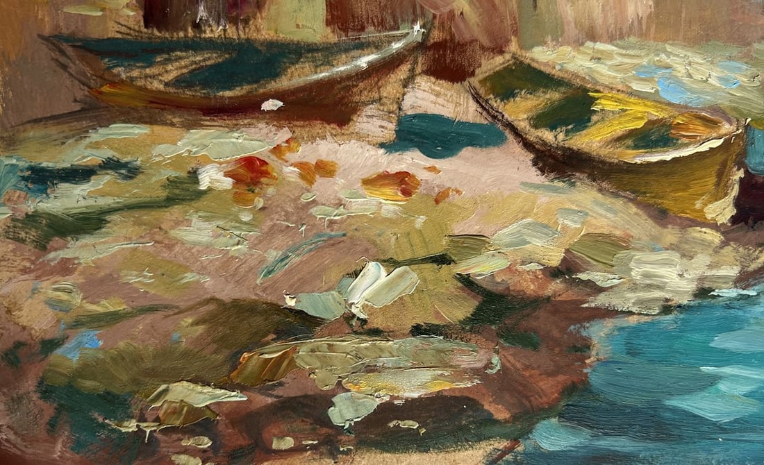Oil painting City boats by the sea Yuriy Suprunchuk - 9