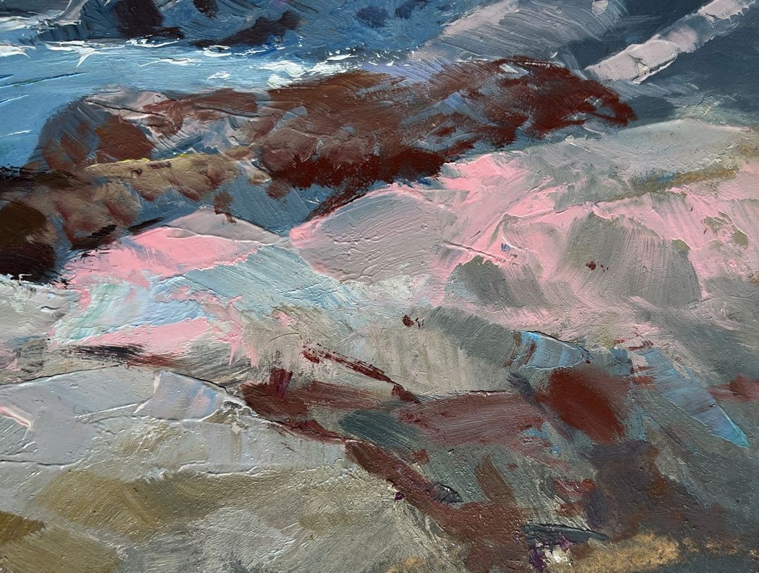 Oil painting Seagulls and rocky shore in the sea Yuriy Suprunchuk - 4