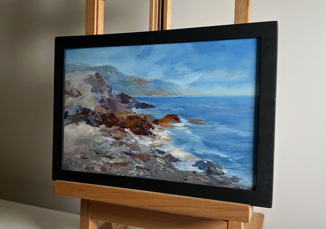 Oil painting Sea waves are beating against the shore Yuriy Suprunchuk - 2