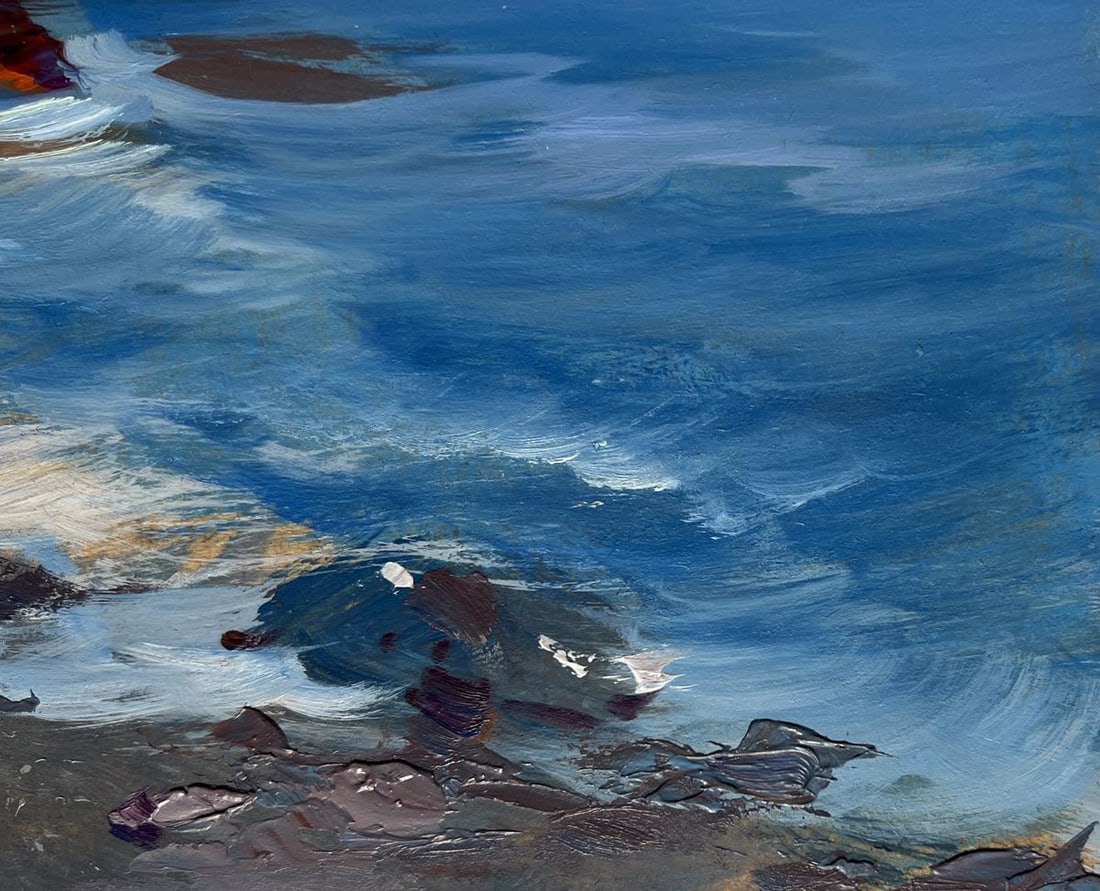 Oil painting Sea waves are beating against the shore Yuriy Suprunchuk - 4