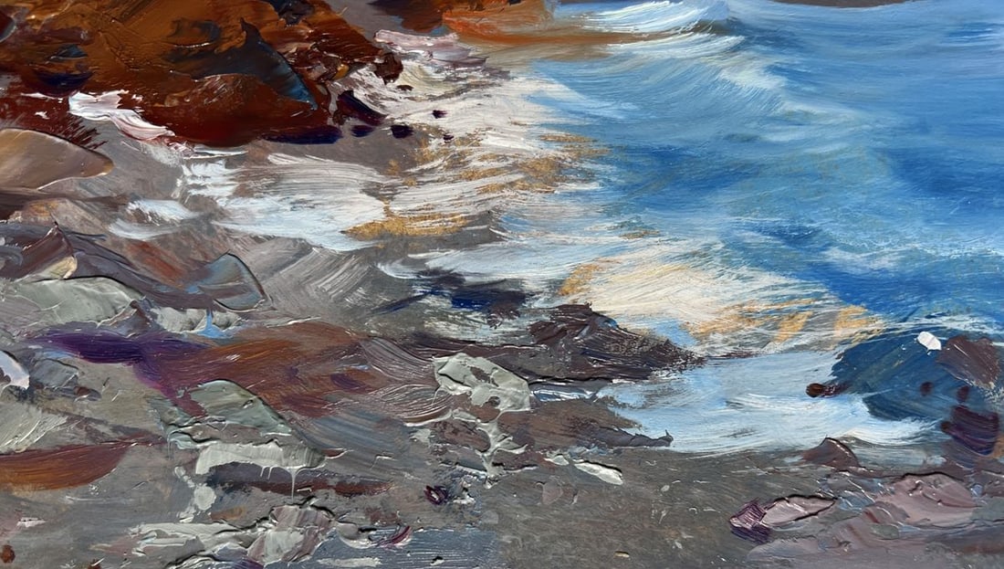 Oil painting Sea waves are beating against the shore Yuriy Suprunchuk - 5