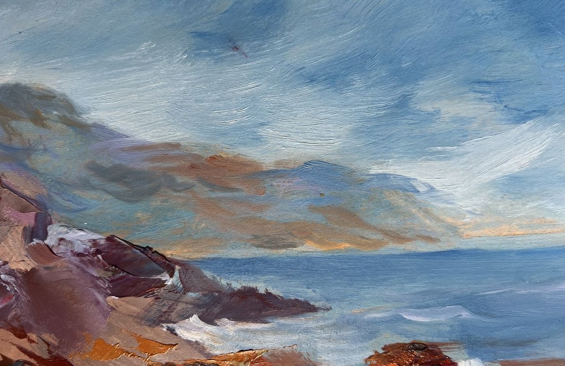Oil painting Sea waves are beating against the shore Yuriy Suprunchuk - 8