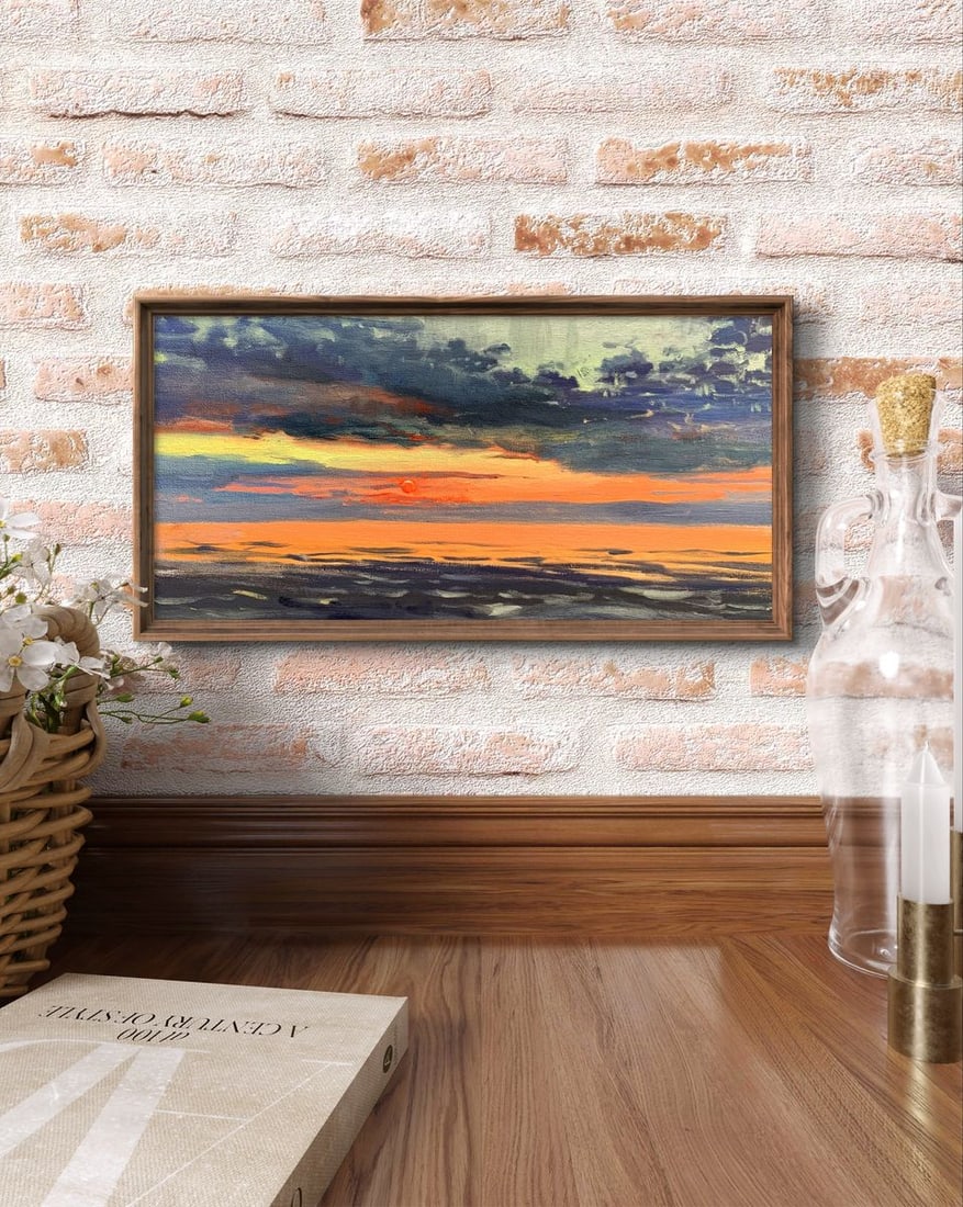 Oil painting Sunset at sea Tatyana Derdey - 2