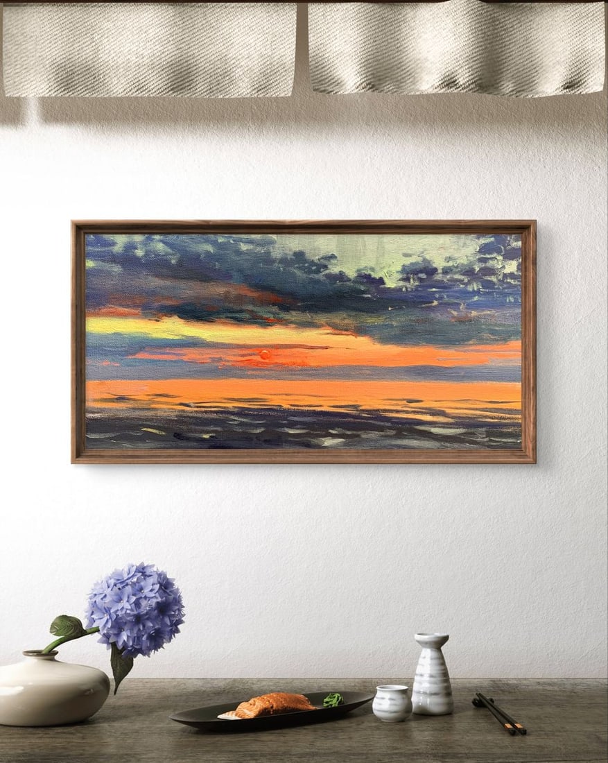 Oil painting Sunset at sea Tatyana Derdey - 3