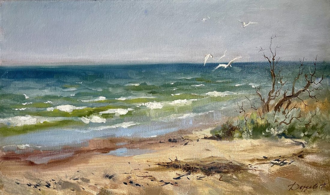 Oil painting Autumn sea breeze Tatyana Derdey - 3