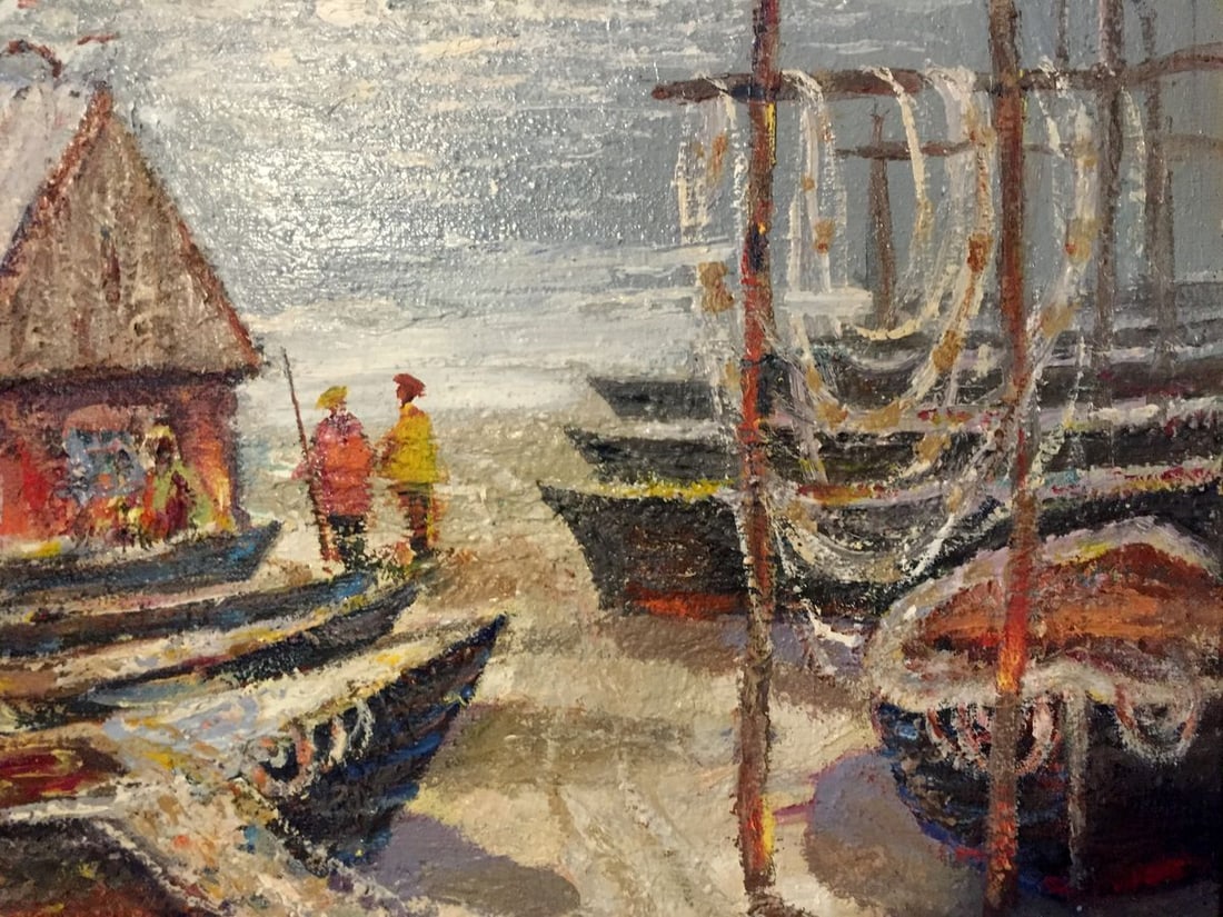Oil painting Fishing boats Shary Anatoly Ivanovich - 11