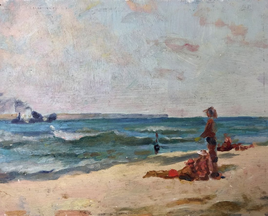 Oil painting Sea holiday Bespalov (Bezpalov) Ivan Nikolaevich: No. GS 202 *** ABOUT THIS PAINTING *** * TITLE: "Sea holiday" * ARTISTS: Bespalov (Bezpalov) Ivan Nikolaevich * SIZE: 25x31 cm/'9.84x12.20 inches' * MEDIUM: oil, cardboard * HAND PAINTED: Original pai