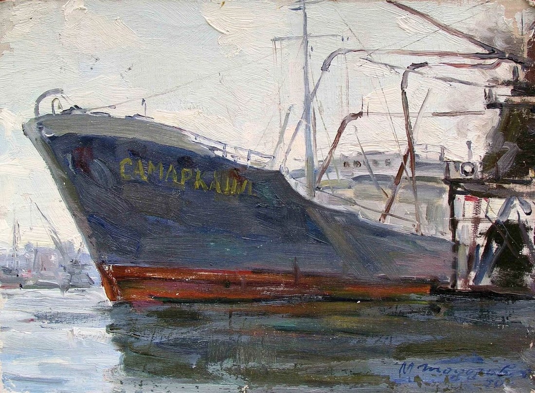 Oil painting By the port Todorov Mikhail Dmitrievich - 2
