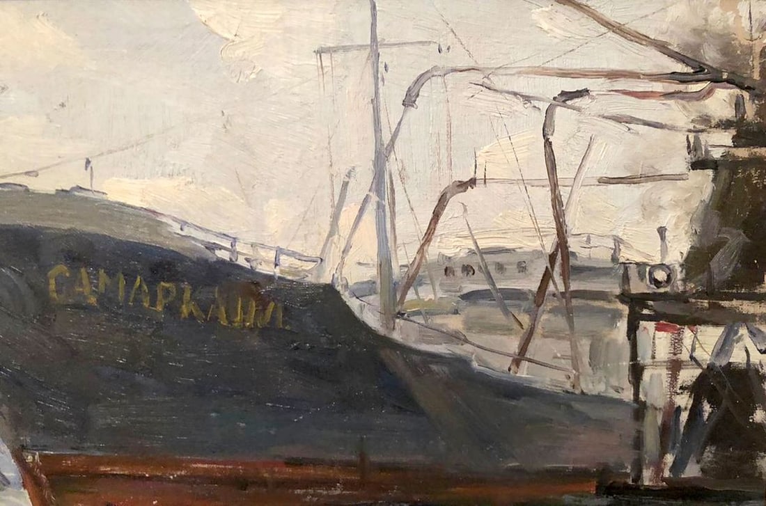 Oil painting By the port Todorov Mikhail Dmitrievich - 4