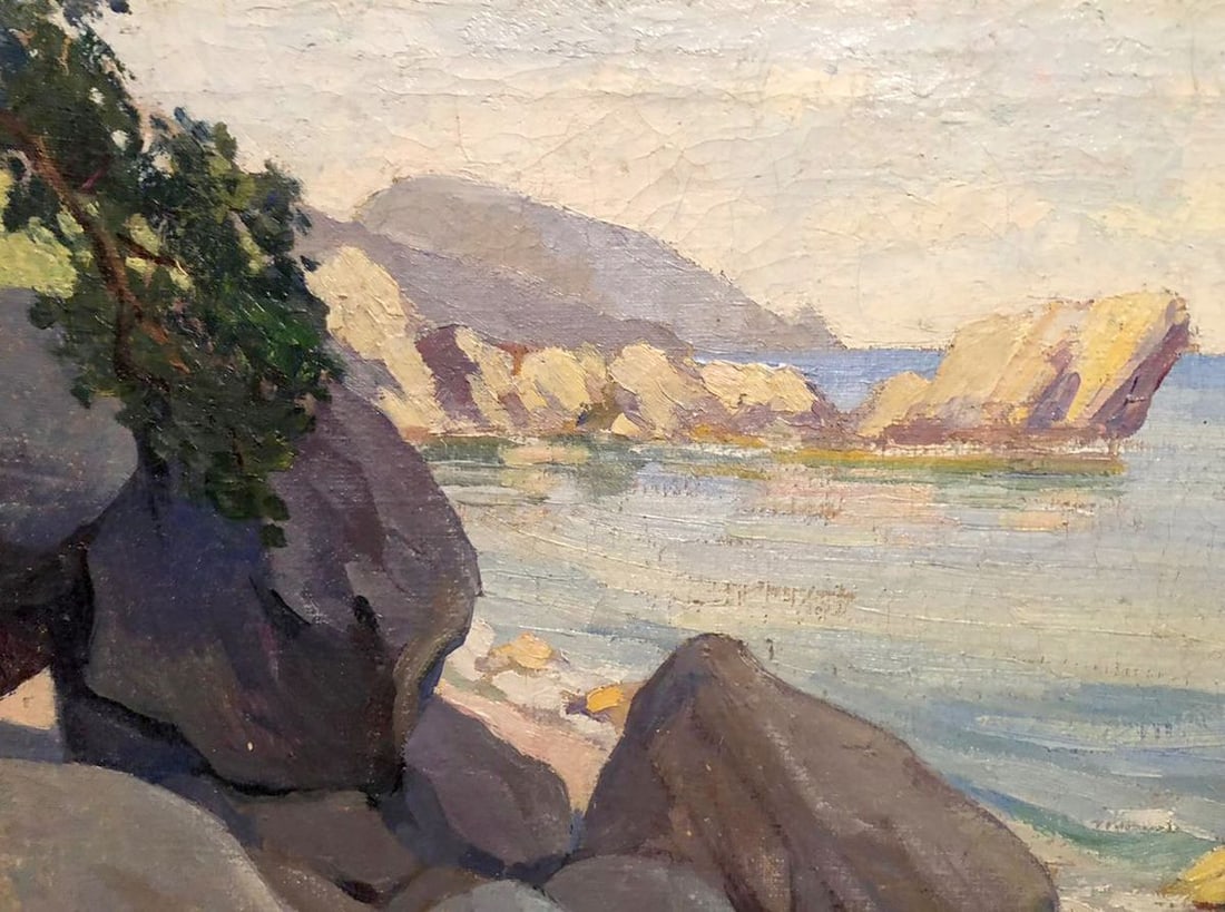 Oil painting Rocky coast - 2