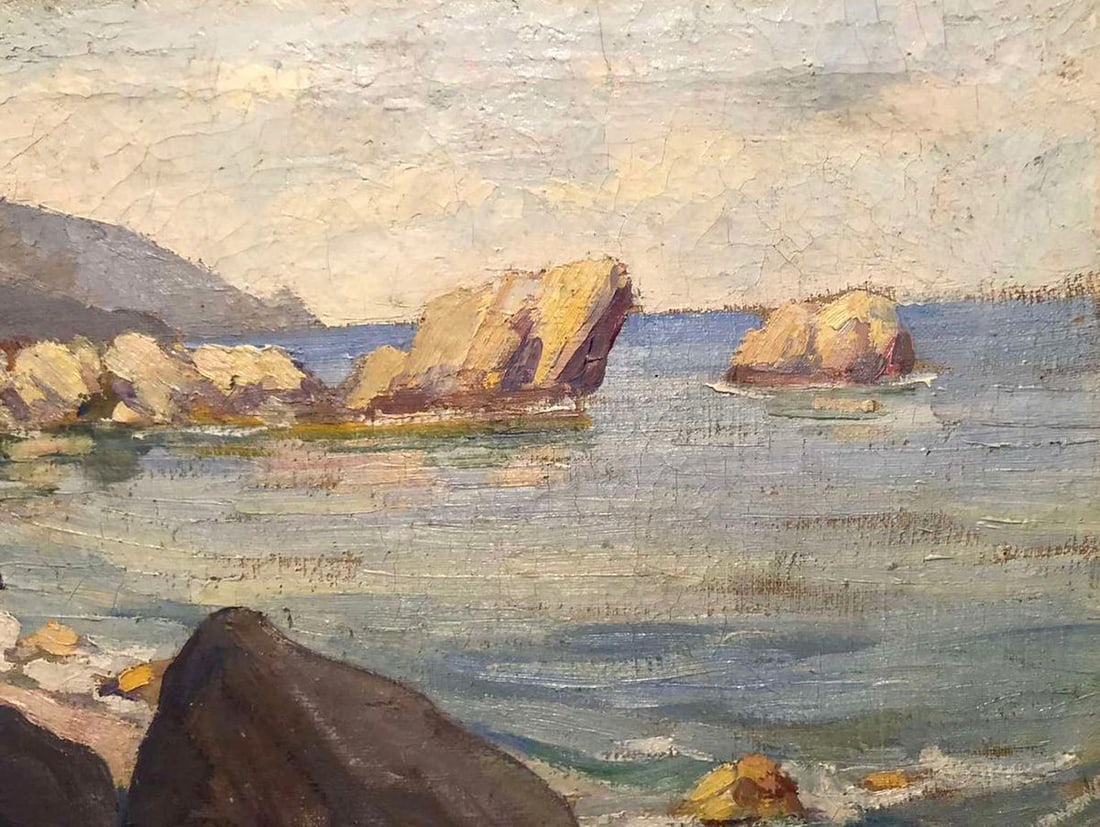 Oil painting Rocky coast - 3