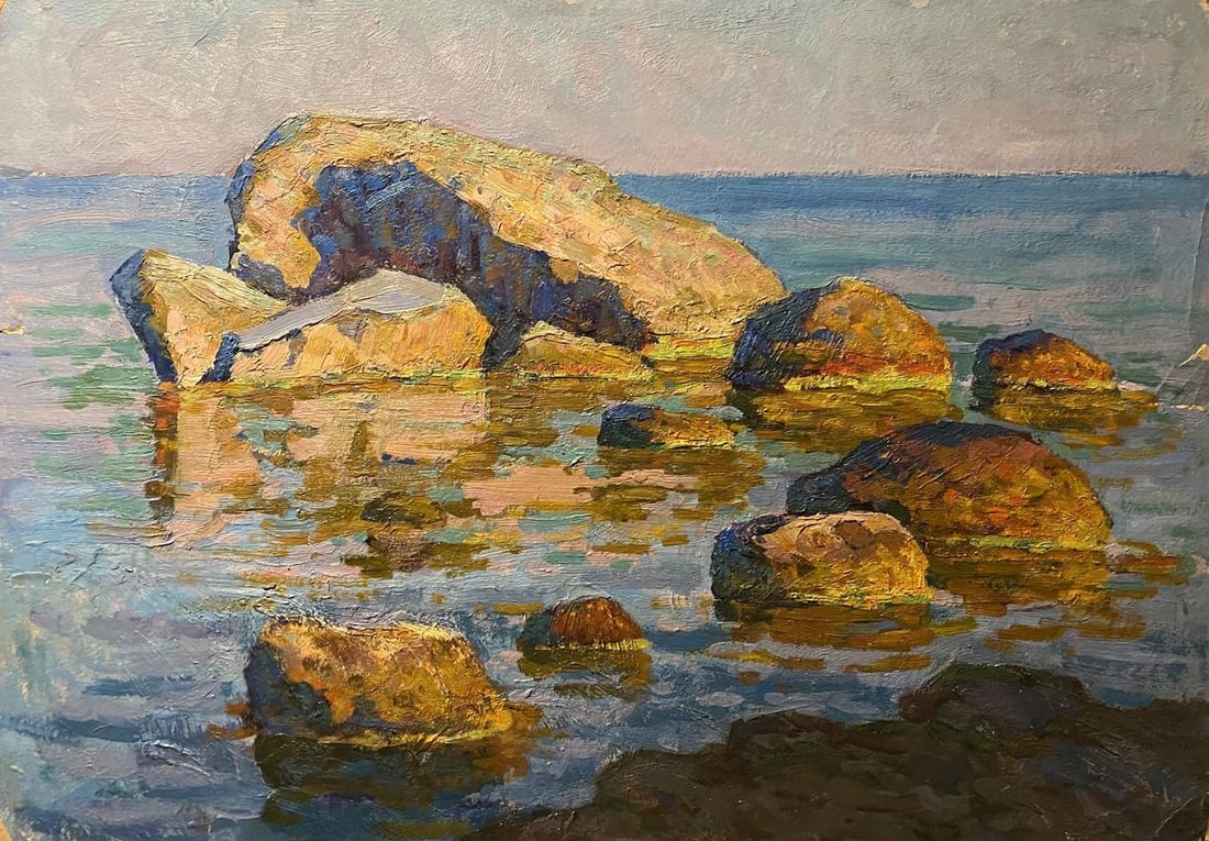 Oil painting Rocks near the seashore Grigoriy Ruban (1 of 8)