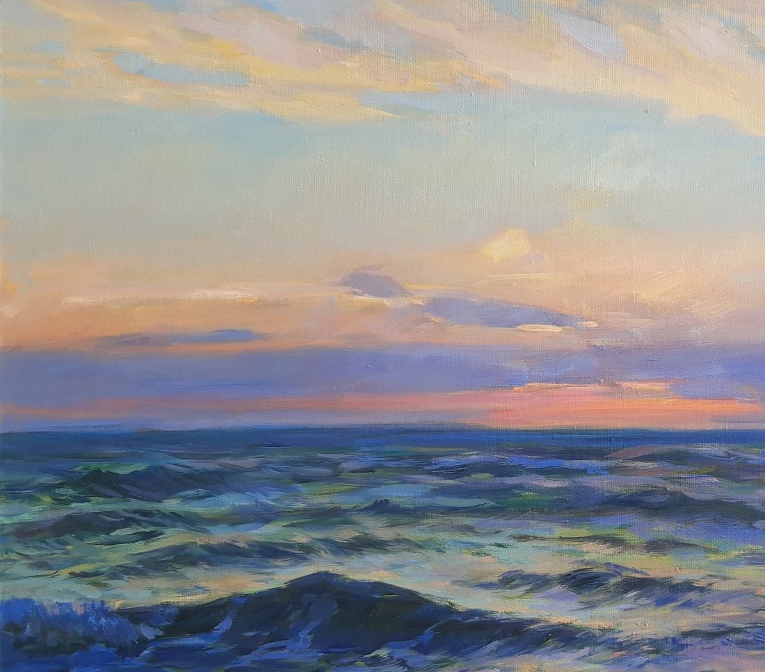 Oli painting Evening at sea Tepeta Miacheslav - 2